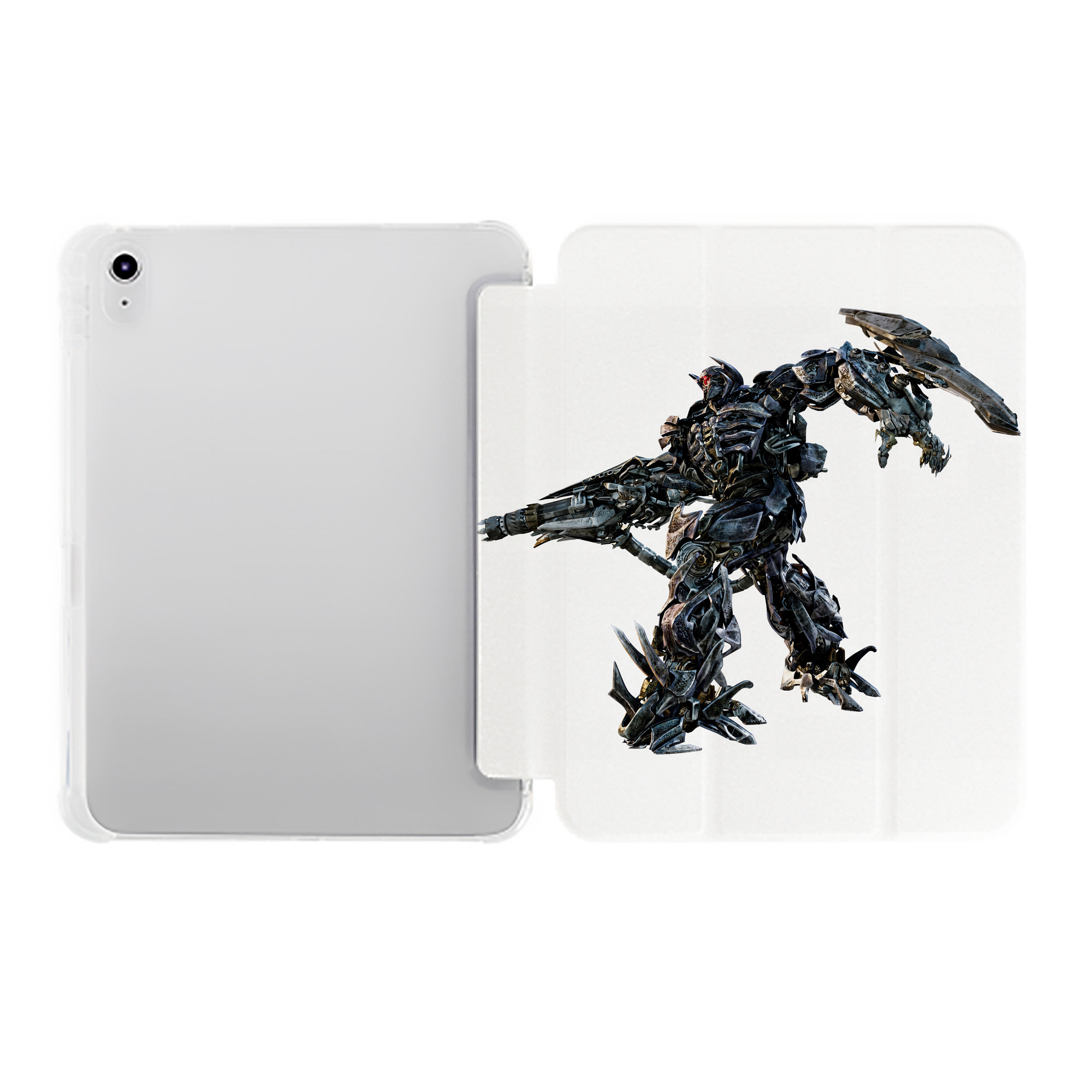 （画像用） Transformers トランスフォーマー IPad ケース ペン収納付き 三つ折りスタンド PUレザー×シリコン 対応機種9.5/10.5/10.9インチ